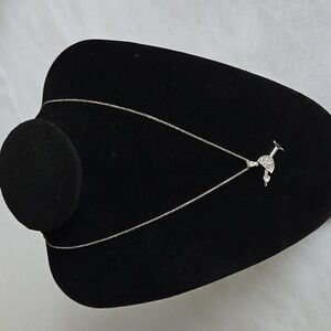 NIB Sterling Silver Martini Pendant Necklace